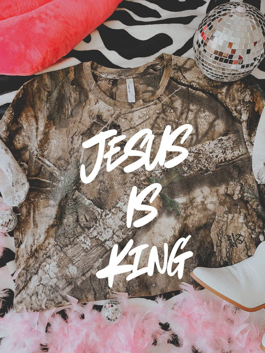 jesus is king camo tee